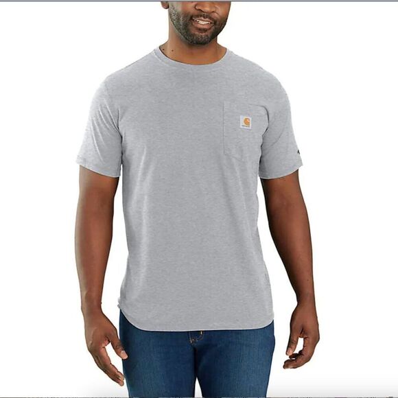 Carhartt Force Relaxed Fit Midweight Short-Sleeve Pocket T-shirt size s NWT Gray - Picture 1 of 9